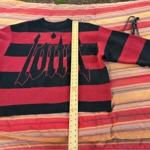 Red and Black Striped Sweater